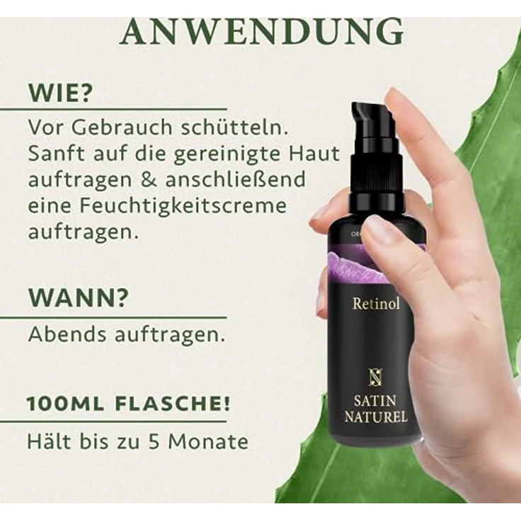 SATIN NATUREL Bio Retinol Revitalisierendes Gesichtsserum 100 ml – Bild 5