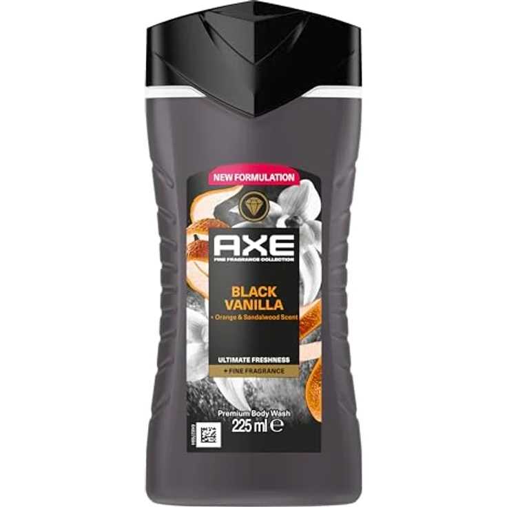 AXE Duschgel Kollektion Prestige Black Vanilla, 225 ml mit 12 Stunden Frische, köstlichem Duft von Vanille, Orange und Sandelholz, 100% pflanzliche Feuchtigkeitsspender – Bild 2