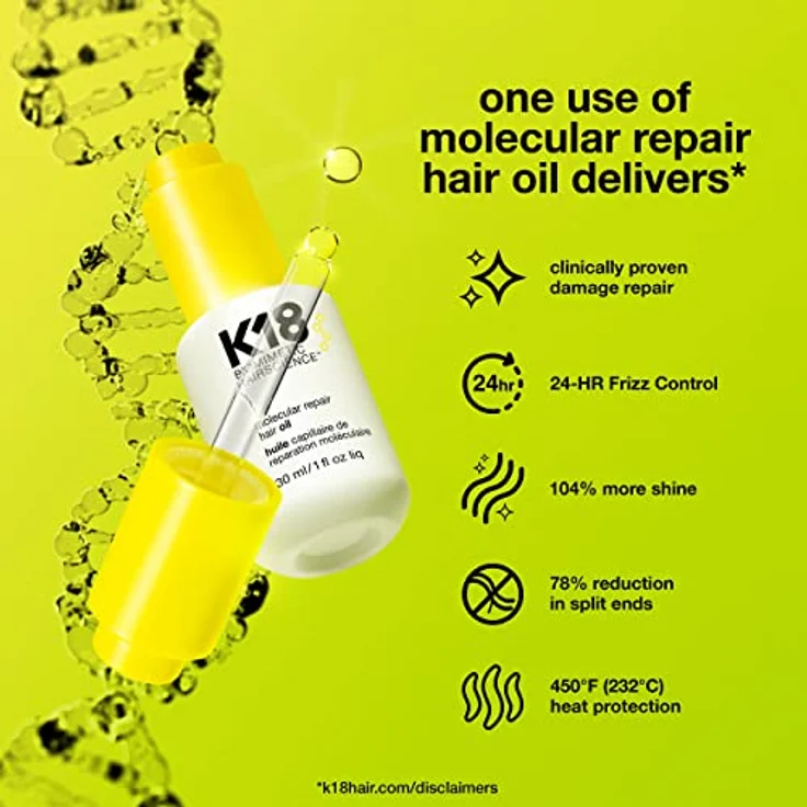 Generisch K18 Molecular Repair Hair Oil - Schwereloses Öl stärkt, repariert Schäden, reduziert Frizz, verbessert den Glanz für alle Haartypen - 30 ml, 0.15 pounds – Bild 4