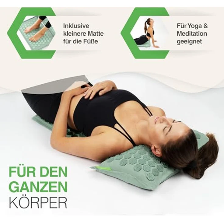 BACKLAxx® Akupressurmatte "Magnum" (5teilig + gratis-Download, Halbleinen, Naturkautschuk, große Spitzenanzahl) – Bild 5