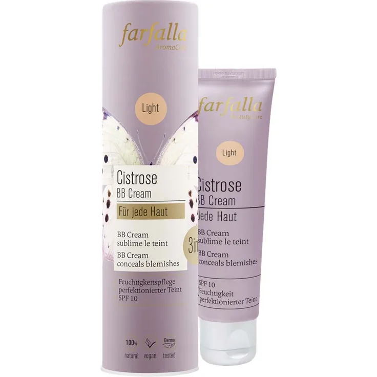 Farfalla Cistrose BB Cream Light Bio, Tagespflege & Foundation für alle Hauttypen, 30ml, Lichtschutzfaktor 10