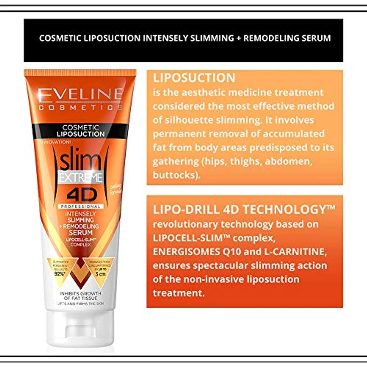 Eveline Cosmetics Slim Extreme Professional Intensives Fettverbrennung Creme | 250 ML | Creme zum Abnehmen | Straffende Körpercreme | Straffer Bauch | Schlanke Oberschenkel – Bild 3