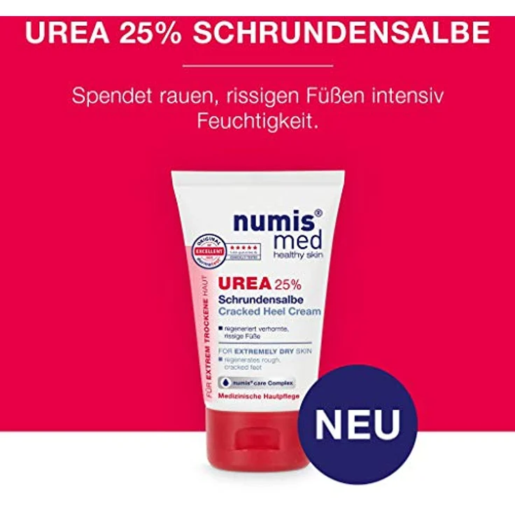 numis med Schrundensalbe mit 25% Urea - Hautberuhigende Schrunden Fusscreme für sehr rissige & stark verhornte Füße - vegane Hautpflege ohne Silikone & Parabene - Fußpflege (50 ml) – Bild 3