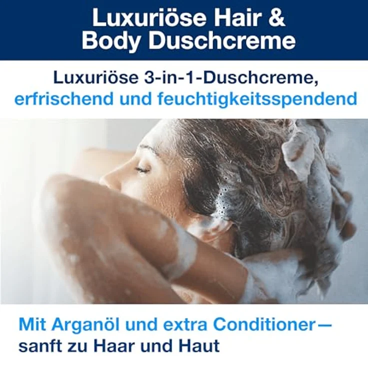 Tork luxuriöse 3‑in‑1 Hair & Body Duschcreme S4, Argan-Vanille-Duft, 1.000ml, 424661, Bernstein – Bild 2