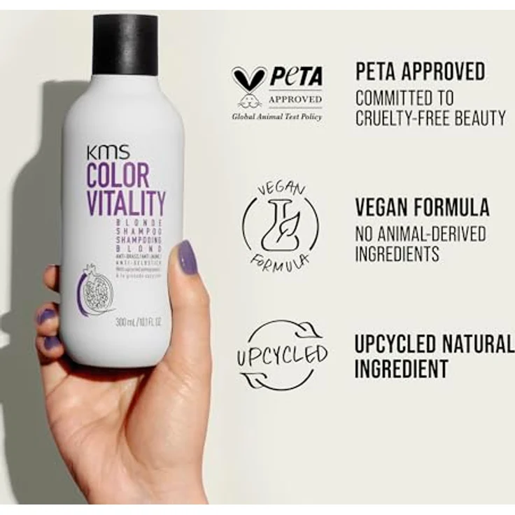 KMS COLORVITALITY Blonde Shampoo 300ml für blondes Haar mit Gelbstich, Feuchtigkeitsspendend und Antioxidantien-haltig – Bild 5