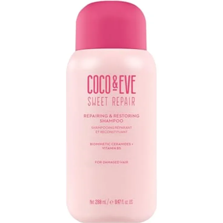 Coco & Eve Repairing & Restoring Shampoo für geschädigtes, coloriertes Haar – Mit biomimet. Ceramiden und Vitamin B5, repariert Haarbruch und Spliss, stärkt und befeuchtet (280 ml)