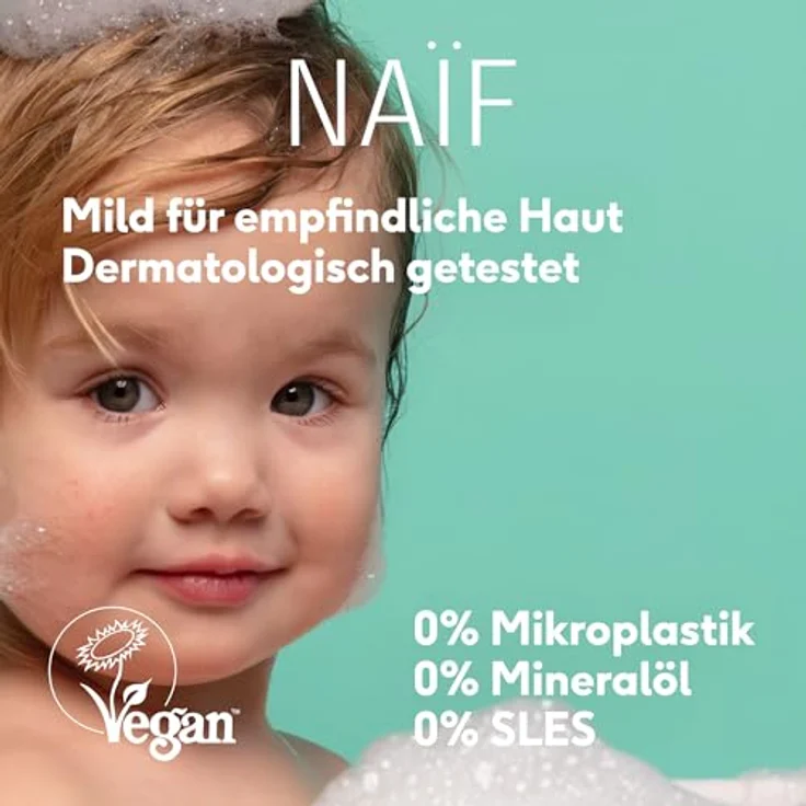 Naif Baby & Kids 2-in-1 Reinigungsgel und Shampoo, vegan, ohne Duftstoffe, 500 ml – Bild 9