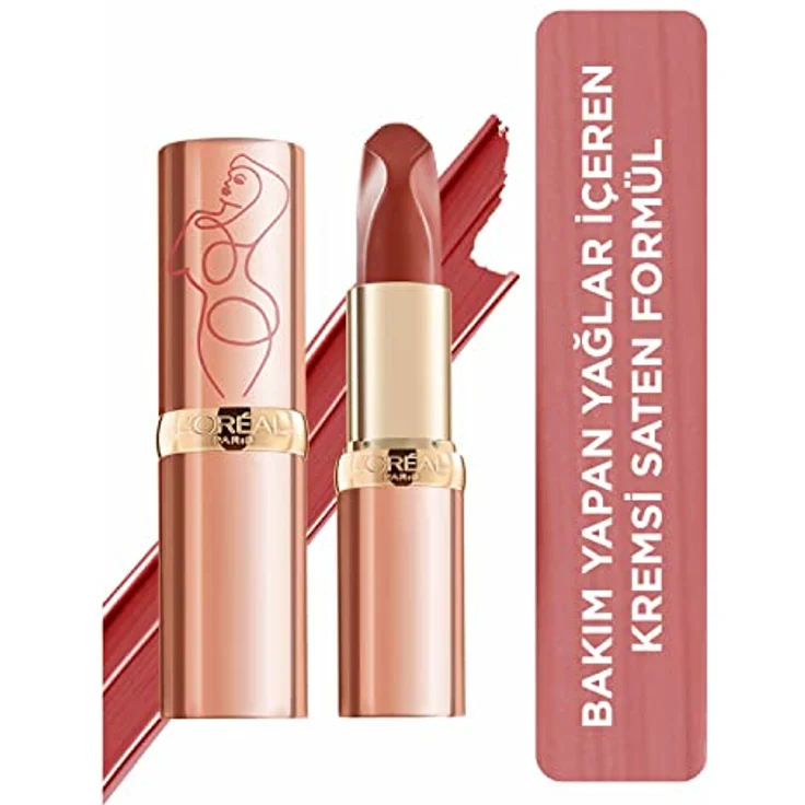 L'Oréal Paris Lippenstift mit samtigem Finish im intensiven Nude-Ton, Color Riche Les Nus, Nr. 179 Decadent (braun), 1 x 4,5 g – Bild 1