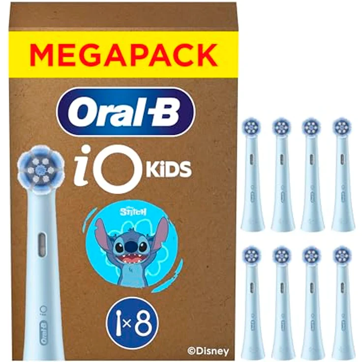 Braun Oral-B Kids Disney Stitch, Ersatzbürsten Stiele für elektrische Zahnbürsten, 8er Set für Kinder ab 6 Jahren, sanfte Reinigung mit weichen Borsten – Bild 1