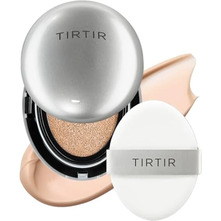 TIRTIR Mask Fit Aura Silver Cushion Foundation, Halb-glänzendes Finish, Natürliche Deckkraft, Feuchtigkeitsspendend, 21C Cool Ivory, 0.63 Fl Oz – Bild 1