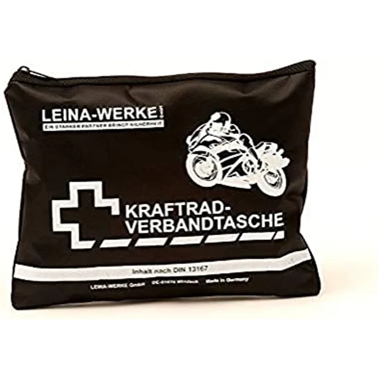 Leina-Werke 17004 Kraftrad-Verbandtasche Typ I mit Klett, Rot/Schwarz