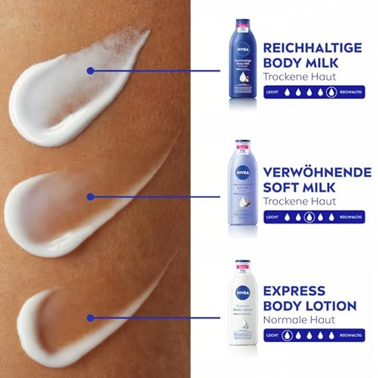 NIVEA Reichhaltige Body Milk Mini, intensiv pflegende Körpercreme mit Mandelöl und Hyaluron, 72h Feuchtigkeit, 75 ml – Bild 5