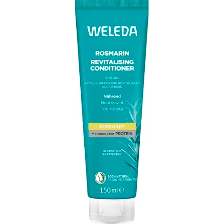 WELEDA Bio Rosmarin Revitalising Conditioner - Naturkosmetik Haarpflege Spülung mit Jojobaöl, Rosmarinöl & Arginin für natürlichen Glanz & Volumen. Vegan, 150ml