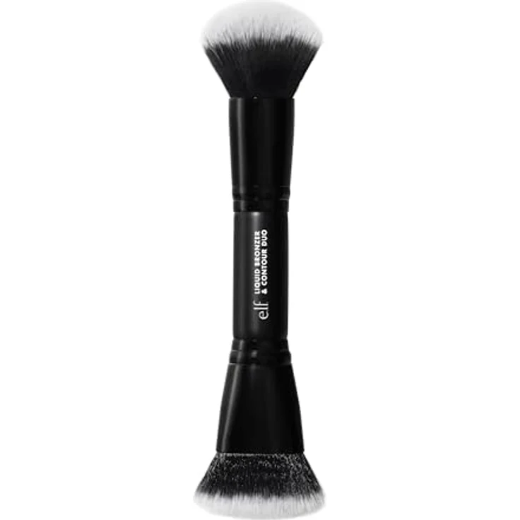 e.l.f. Camo Liquid Bronzer & Contour Duo Brush, Doppelseitiger Gesichts-Make-up-Pinsel mit Synthetischen Borsten, Vegan & Tierversuchsfrei für einen definierten Sun-Kissed Teint – Bild 1