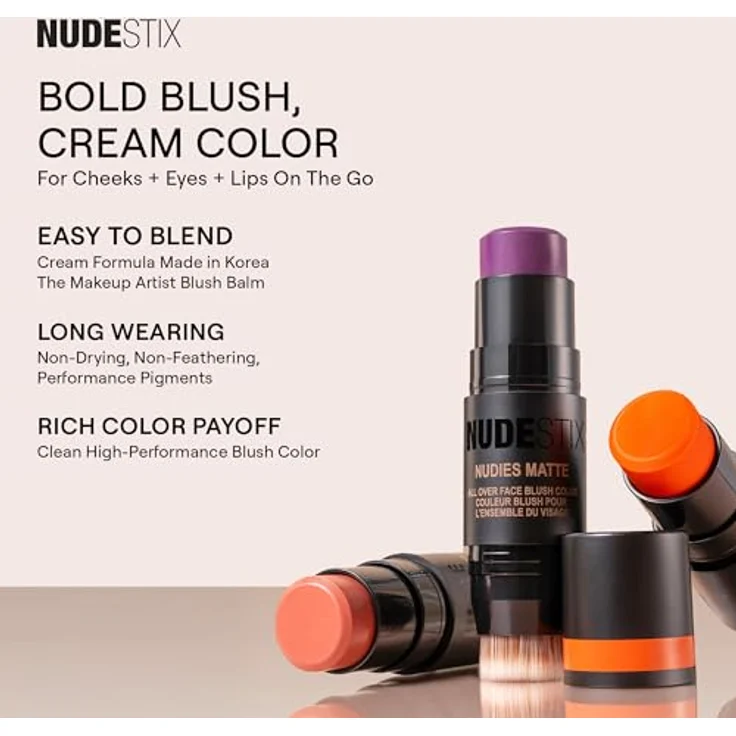 Nudestix Nudies Matte, multifunktionales Make-up für Augen, Lippen und Gesicht, Farbe In The Nude, 7 g – Bild 6