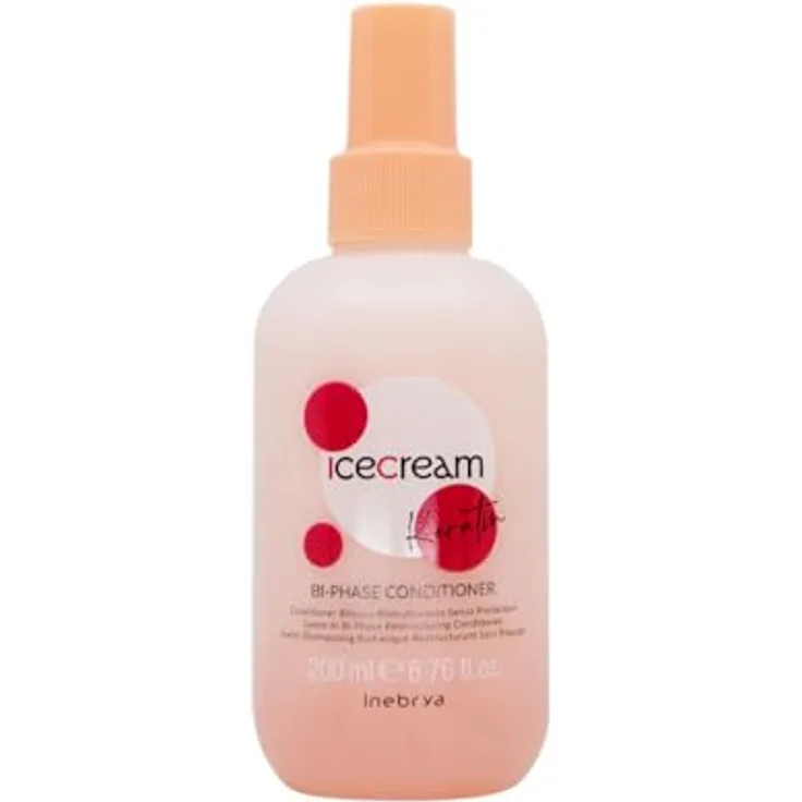 Inebrya Ice Cream Keratin Bi-Phase Conditioner 200 ml - Restructuring Biphase Conditioner by Inebrya, Hair Care Professional's Choice