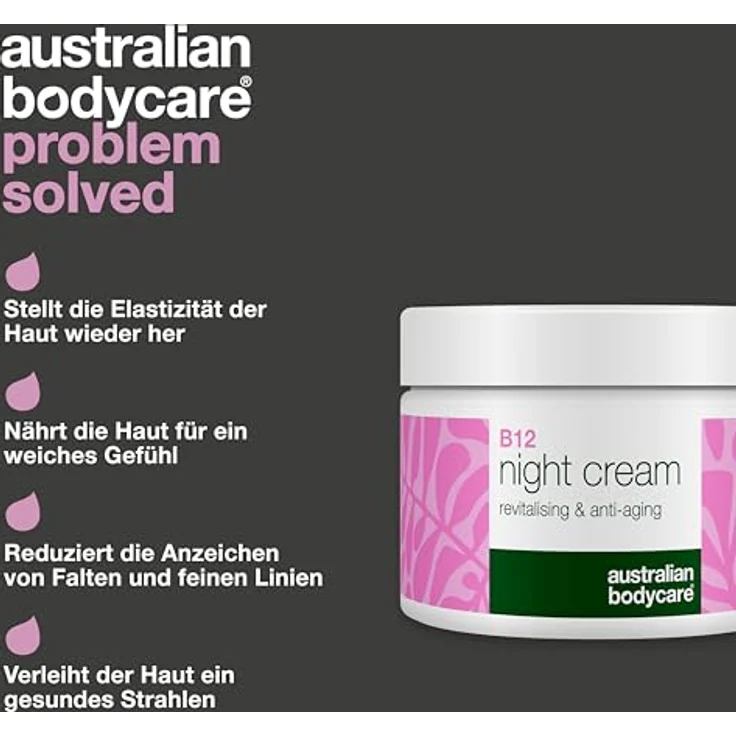 Australian Bodycare B12 revitalisierende Nachtcreme, 50 ml, intensiv feuchtigkeitsspendend, für Festigkeit und Elastizität – Bild 3