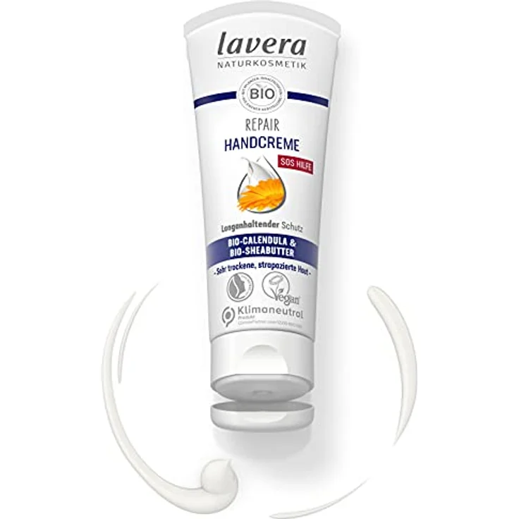 lavera Repair Handcreme - Bio Calendula & Bio Sheabutter - SOS Hilfe für beanspruchte Hände - lindert sofort Spannungsgefühle - langanhaltender Schutz - Naturkosmetik - vegan - Bio (1 x 75 ml) – Bild 3