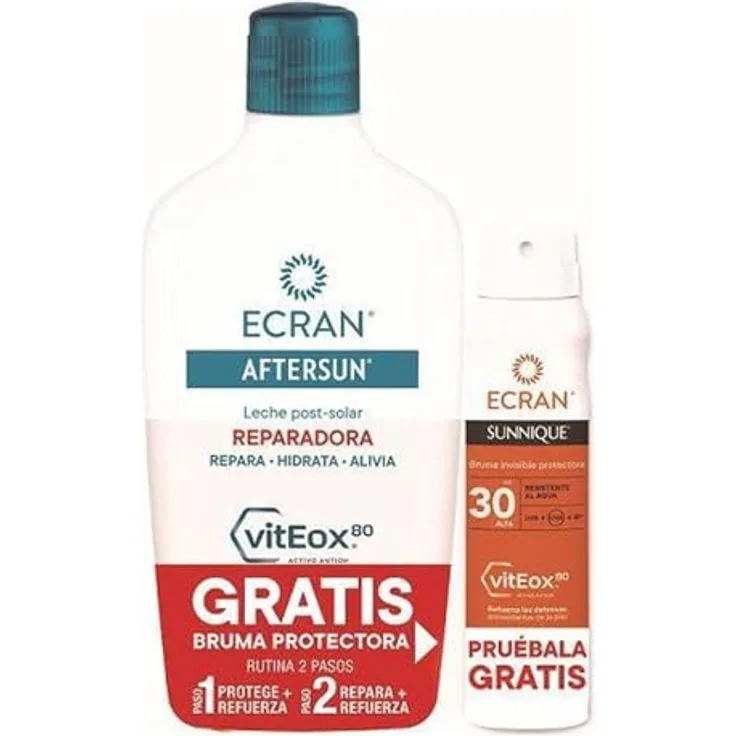 Ecran After Sun-Lotion ECRAN 2er SET PROMOTION - After Sun Milk 400ml + Sonnenschutzspray LSF 30 mit Vitamin C & E