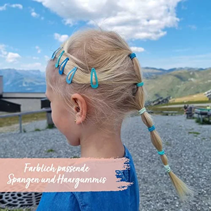 Papierdrachen 200-teiliges Haarschmuck Set, Haarspangen und Haargummis für feine und lange Haare, langlebig in bunten Farben, praktische Aufbewahrungsbox – Bild 4