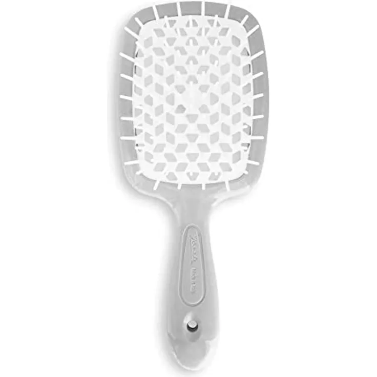 Janeke Superbrush Small, Flachbürste für Damen mit speziellen Borsten zum schonenden Entwirren, 17,5 x 7 x 3 cm