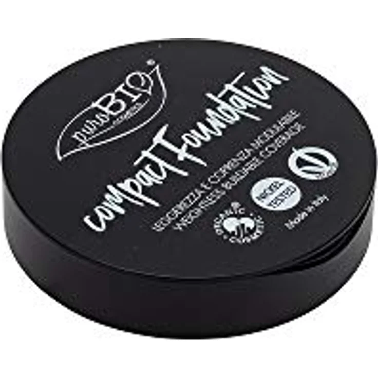 puroBIO Cosmetics Compact Foundation, pudriges Kompakt-Make-up LSF 10, Farbton 02, 9 g – Bild 2