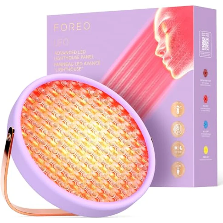 FOREO UFO LED Advanced Lighthouse Panel – Kabelloses LED-Panel mit tiefem Nahinfrarot, Rot, Amber & Blau für Gesicht und Körper, 5 Lichtmodi, wirksam aus bis zu 2 m Entfernung – Bild 1