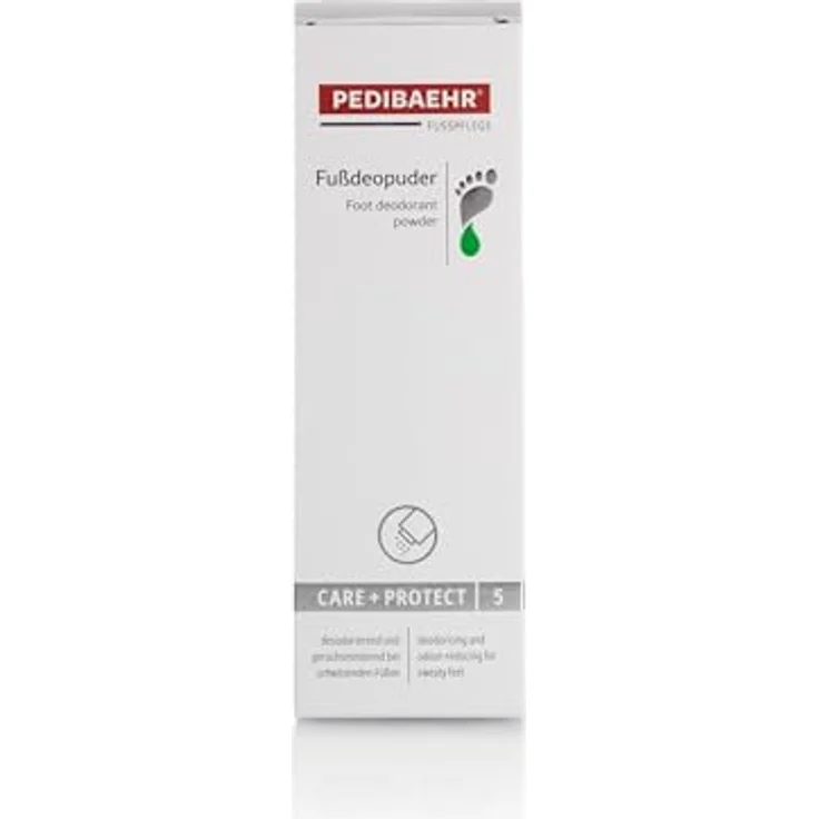 Pedibaehr Fußdeopuder, talkfreies Fußpuder mit erfrischendem Orangen-/Zitronenduft, 100g – Bild 2