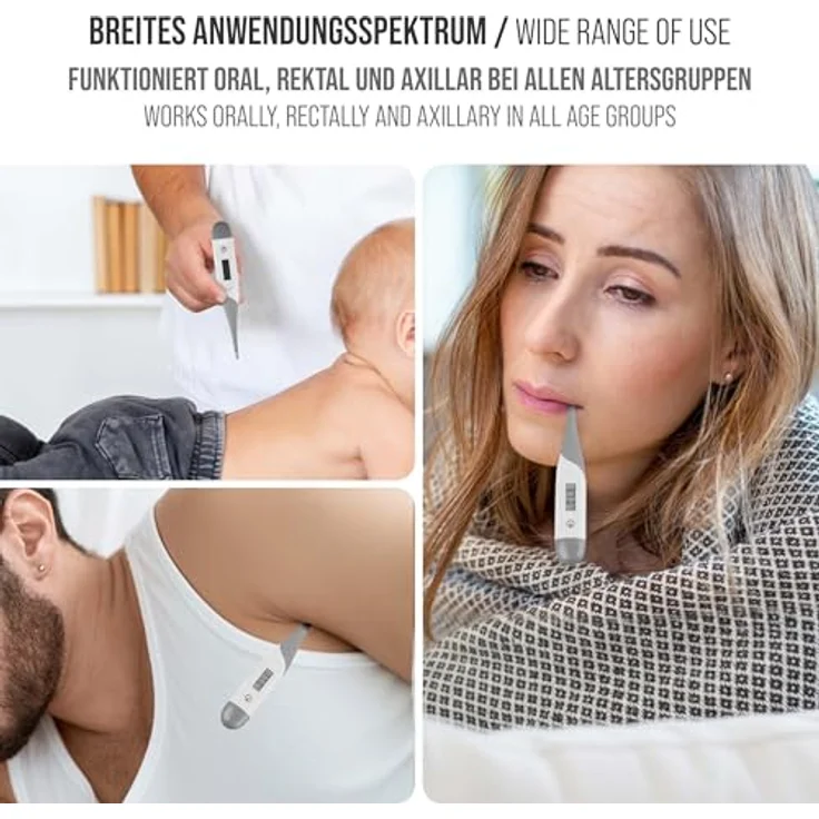 Pulox DT-15 Digitales Fieberthermometer - Flexible Spitze, präzise Messung mit LCD-Display und akustischem Signal, für alle Altersgruppen – Bild 3