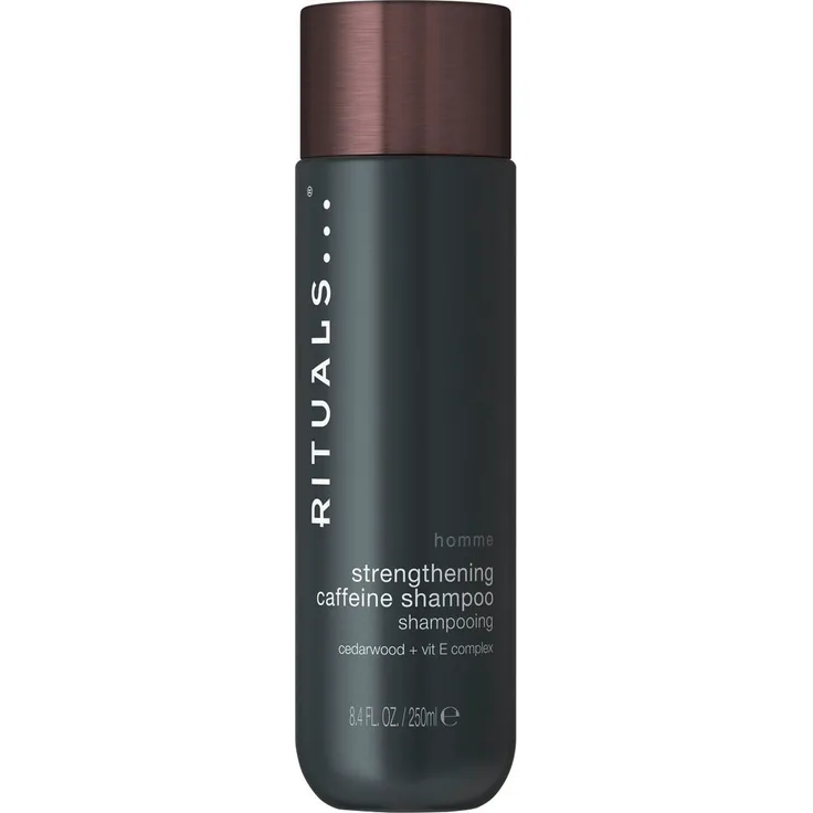 RITUALS HOMME Strengthening Caffeine Shampoo, 250 ml für Männer, mit Koffein und rotem Ginseng zur Förderung von Haarwachstum und Stärkung, dermatologisch getestet