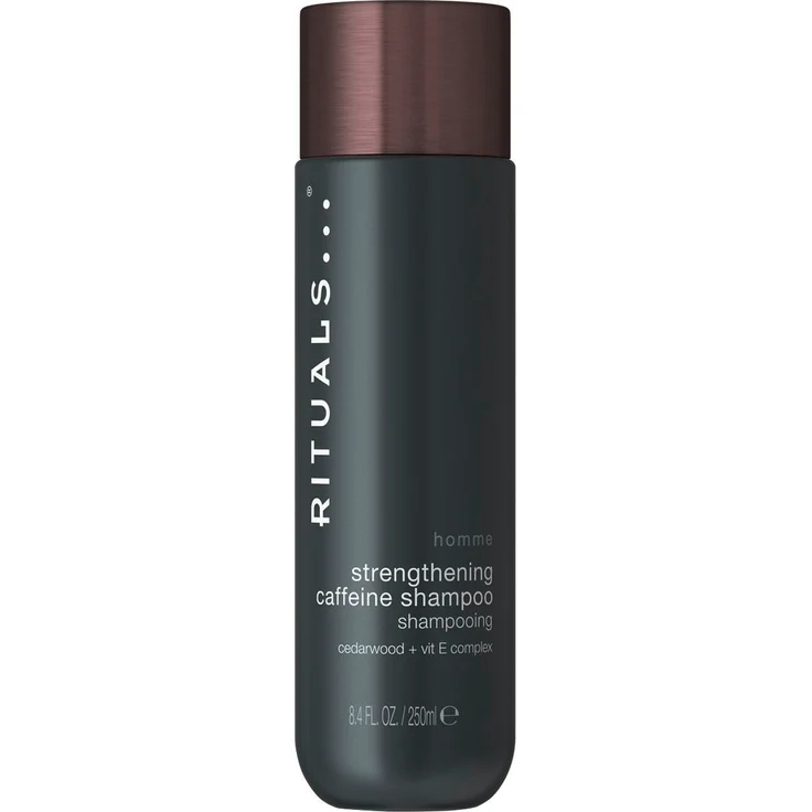 RITUALS HOMME Strengthening Caffeine Shampoo, 250 ml für Männer, mit Koffein und rotem Ginseng zur Förderung von Haarwachstum und Stärkung, dermatologisch getestet