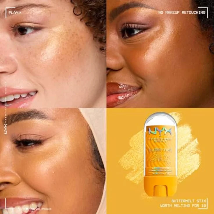 NYX Professional Makeup Buttermelt Stix, Glow Boosting Highlighter Stick mit Sheabutter, wischfest & bis 8h Halt, Farbe: 10 Worth Melting For – Bild 3