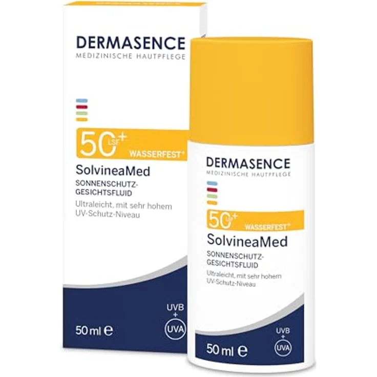 DERMASENCE SolvineaMed Sonnenschutz-Gesichtsfluid LSF50, 50 ml - Wasserfest, ultraleicht, parfümfrei mit mattierendem Effekt und sehr hohem UV-Schutz – Bild 1