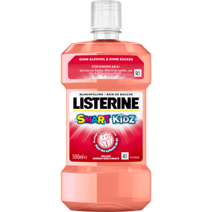 Listerine Smart Kidz, 500 ml, Mundspülung speziell für Kinder, mit Fluorid
