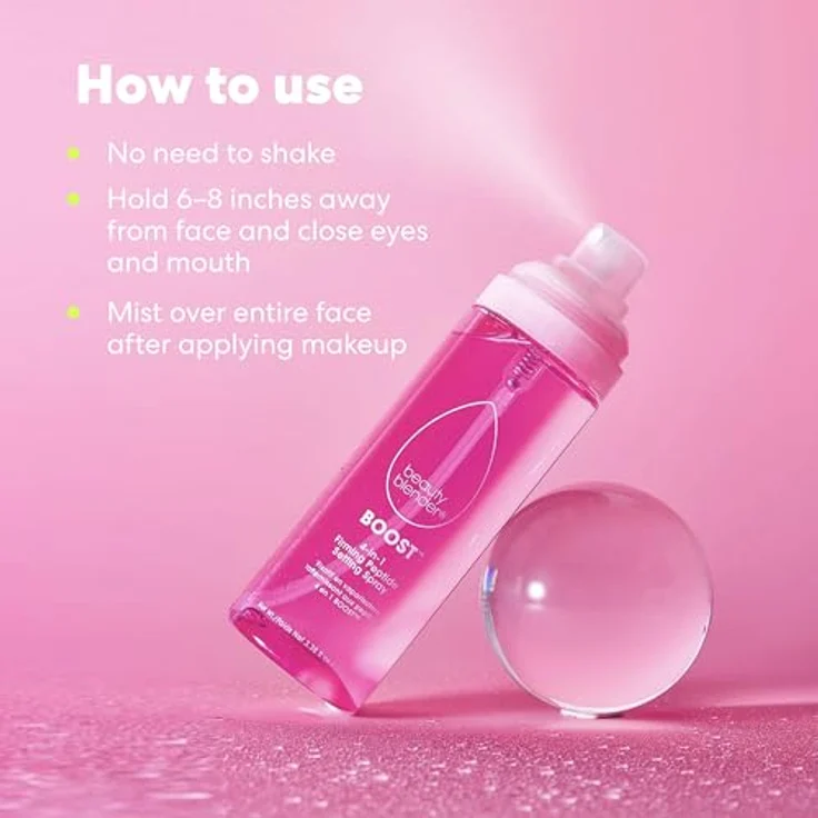 beautyblender Boost 4-in-1 Fixing Spray, feuchtigkeitsbeständig, langanhaltend für 18 Stunden, vegan und tierversuchsfrei – Bild 4