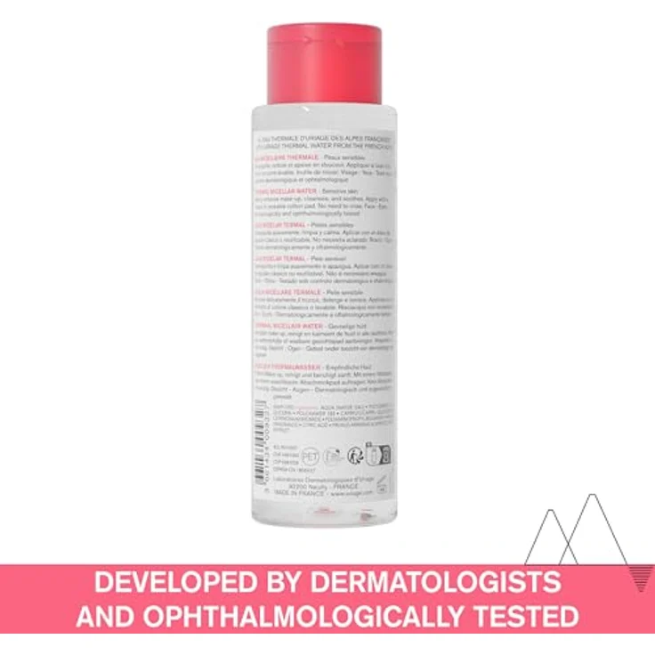 Uriage Hygiène Thermal Micellar Water - Mizellen-Reinigungswasser für empfindliche Haut, 500 ml, erfrischend und beruhigend, wasserfestes Make-up – Bild 2