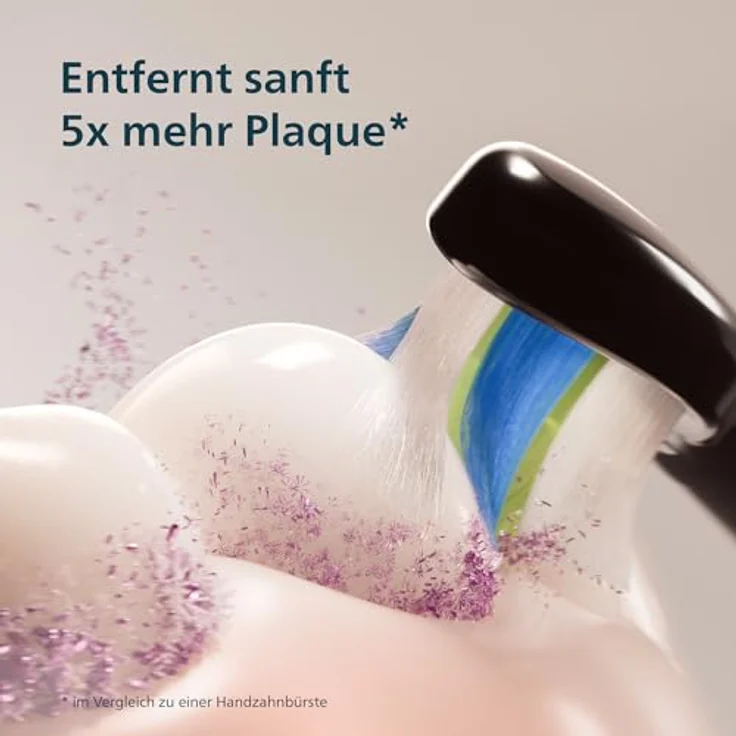 Philips Sonicare Series 3000, Elektrische Zahnbürste mit Drucksensor, 3 Intensitäten, EasyStart, SmarTimer, 14 Tage Akkulaufzeit, Reiseetui, Schwarz & Rosa, 2er Set, HX4072/42, [Neu] – Bild 3