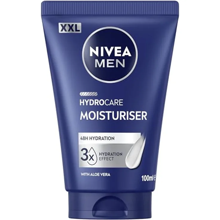NIVEA MEN Hydrocare Moisturiser, 48h Feuchtigkeitscreme für trockene Männerhaut mit Aloe Vera und Provitamin B5, 100 ml