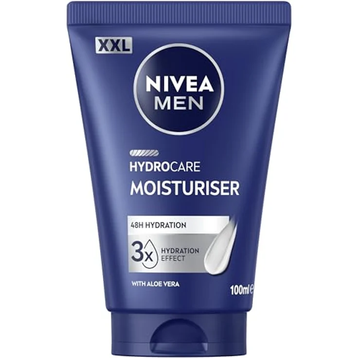 NIVEA MEN Hydrocare Moisturiser, 48h Feuchtigkeitscreme für trockene Männerhaut mit Aloe Vera und Provitamin B5, 100 ml – Bild 1