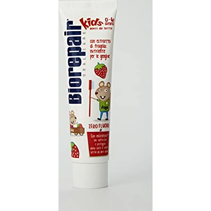 Biorepair Zahncreme Dentifricio Junior Per Bambini Senza Fluoro 0-13 Anni Topo Gigio 50 Ml , (1Er Pack) – Bild 2