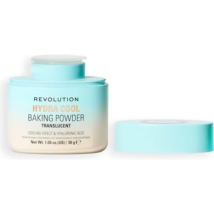 Revolution Hydra Cool Kühlendes loses Baking-Puder, Fixierpuder mit Hyaluronsäure und Vitamin E, vegan & tierversuchsfrei, 30 g – Bild 4