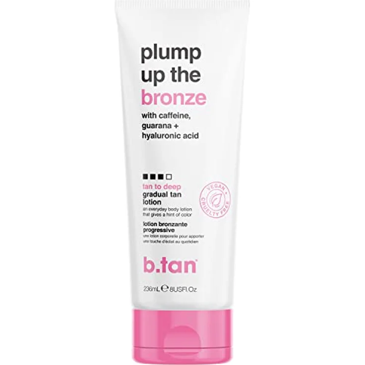 B.TAN Graduelle Selbstbräunungslotion Plump Up the Bronze, mit Koffein, Guarana und Hyaluronsäure, Vegan, 200 ml – Bild 1