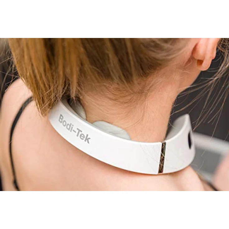Bodi-Tek EMS Nacken- und Schultermassagegerät mit Wärme, 6 Programmen und 16 Intensitätsstufen, freihändiges Design, LCD-Display, wiederaufladbar – Bild 3