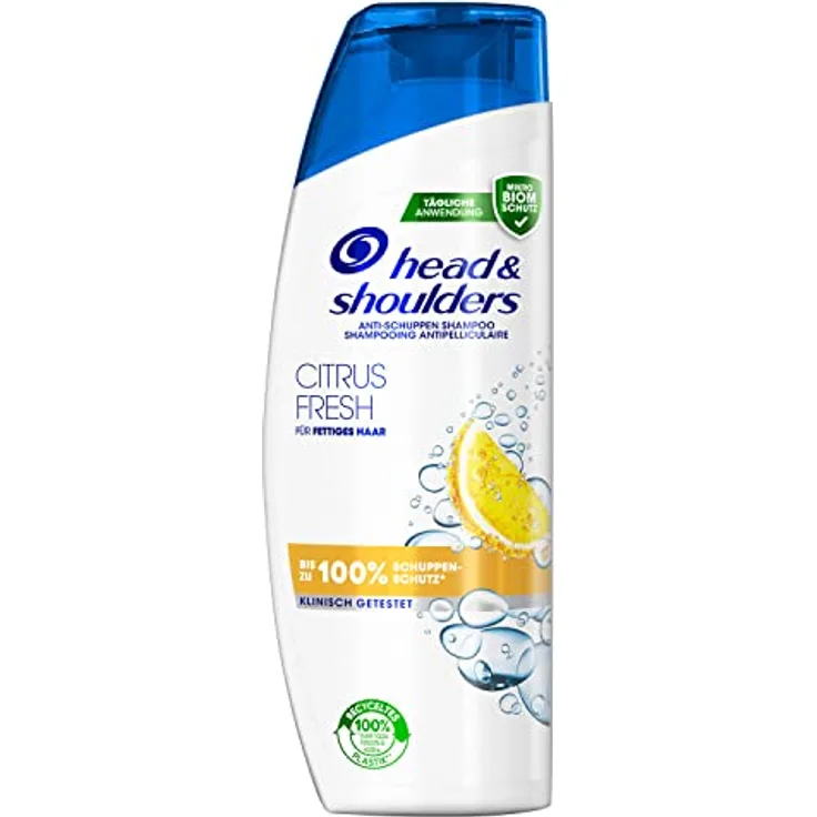 Head & Shoulders Citrus Fresh Anti-Schuppen-Shampoo, Bis Zu 100% Schuppenschutz Für Haare Und Kopfhaut, Klinisch Bestätigt, Dermatologisch Getestet, 300ml