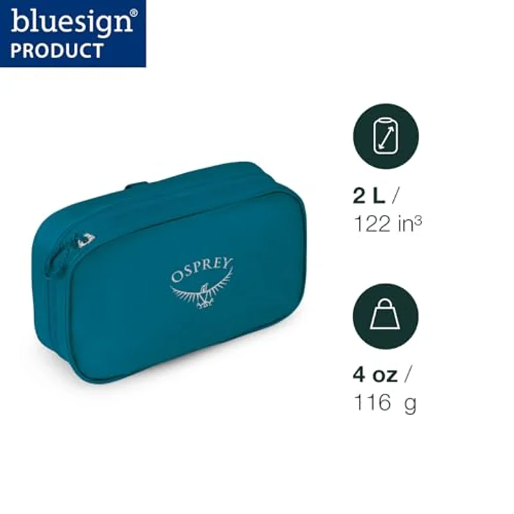 Osprey Ultralight Zip Organizer 2, Necessaire für Körperpflege und Erste Hilfe, blau, 2 l – Bild 2