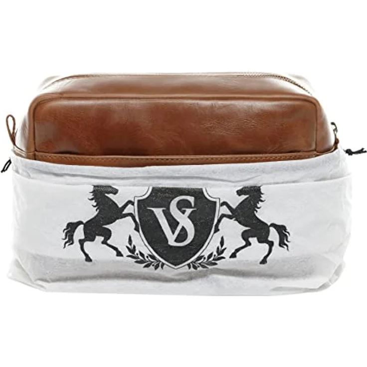 SID & VAIN Kulturtasche Herren Simon aus Premium Leder I Waschtasche groß für Herren und Damen I Kulturbeutel braun handgefertigt – Bild 3
