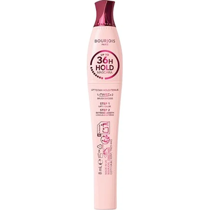 Bourjois Twist, Lift & Freeze Mascara, Schwarz, 36 Stunden Halt, extremer Lift-Effekt, 2-in-1-Bürste, tropfsichere Formel, 8 ml – Bild 1