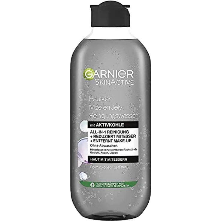 Garnier Mizellen Reinigungswasser, Für eine sanfte Reinigung und schonendes Abschminken, Gesichtswasser zum Reduzieren von Mitessern, SkinActive Hautklar Mizellen Jelly, 1 x 400 ml