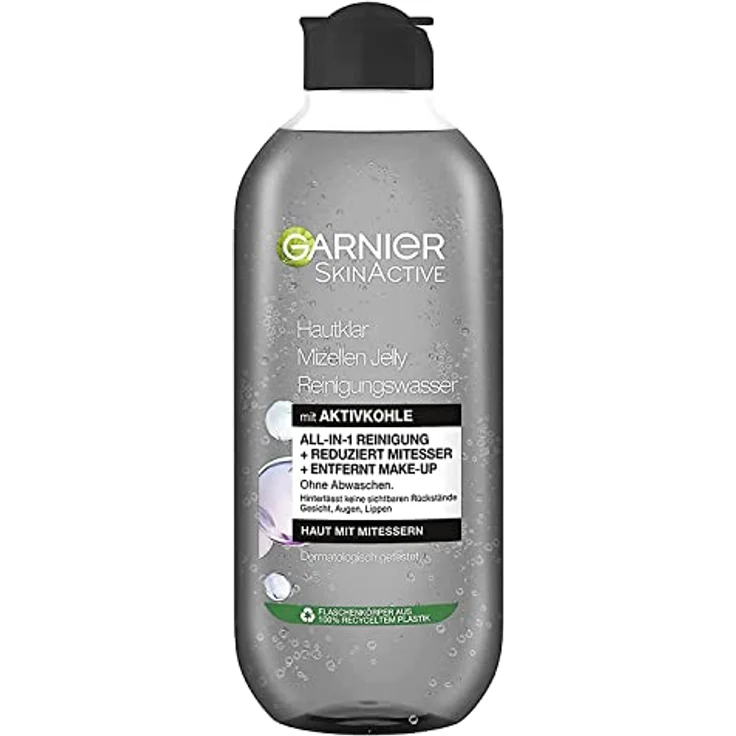 Garnier Mizellen Reinigungswasser, Für eine sanfte Reinigung und schonendes Abschminken, Gesichtswasser zum Reduzieren von Mitessern, SkinActive Hautklar Mizellen Jelly, 1 x 400 ml – Bild 1