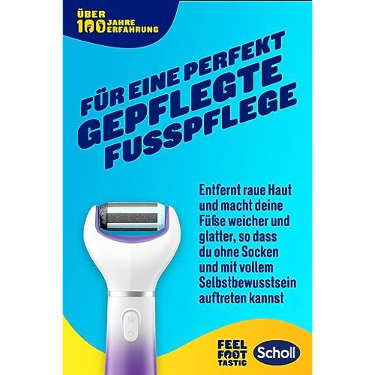 Scholl Expert Care 2-in-1 File & Smooth, elektrischer Hornhautentferner mit Drucksensor und rotierendem Kopf, lila – Bild 3